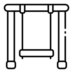 swing outline icon for play tool in daycare outdoor area