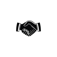 Obraz premium Formal Black and White Handshake Illustration on Transparent Background for Business Concepts
