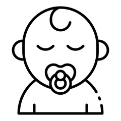 baby boy outline icon for toddler care and early day moment