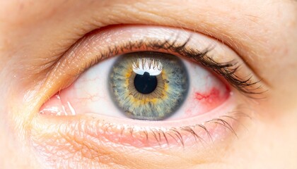 Close-up of a Human Eye with Natural Light Reflection