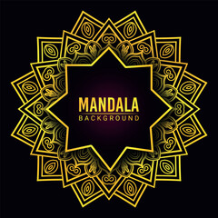 Decorative golden mandala background with intricate pattern for elegant traditional art concept

