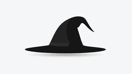 Fototapeta premium Black Witch Hat Flat Vector Illustration