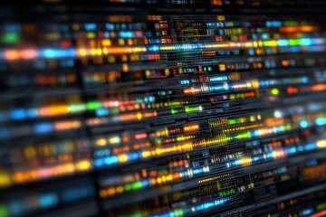 Data scientist machine learning optimization. Holographic display showcasing a confusion matrix for data science insights.