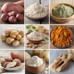 Resistant starch. Visual comparison of dietary fiber and resistant starch in food.