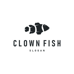 clown fish logo design with minimalist concept ocean aquarium fish nemo ornamental templet icon illustration symbol