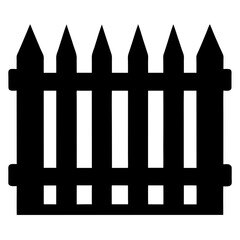 Fence Silhouette Black Vector  Classic Barrier Design for Garden and Property Projects