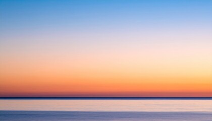 Serene sunset over calm waters, showcasing vibrant hues of orange and blue, perfect for relaxation