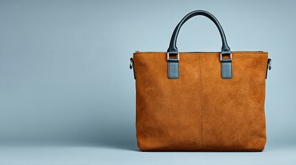 A light brownish-tan suede tote bag.