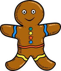 Illustration of a Gingerbread Man Cookie