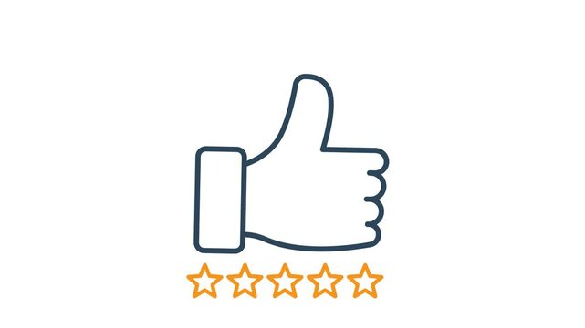 Excellence icon animated. thumb with star icon. animated icon related to motivation. suitable for user interface, provide visual feedback and more. alpha channel, transparent background