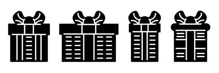 Gift box icon collection. Stock vector illustration.