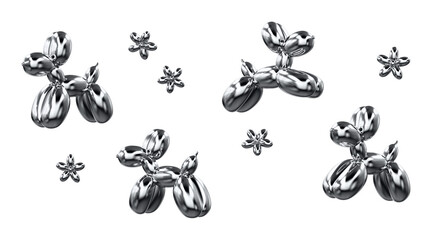 3d chrome icon set  - balloon dog © 3Dfun