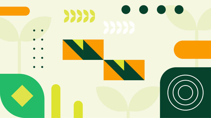 Abstract pink geometric shapes with stylized plants; suitable for backgrounds, concept designs, web graphics, and social media posts.