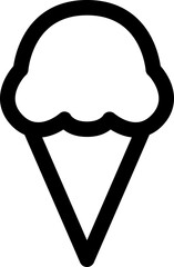 Ice cream icon in flat vector style with cone and scoop. Perfect for summer desserts, cafe menus, and frozen treat illustrations.