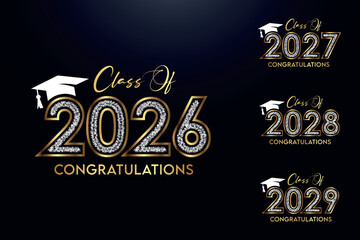 Class of 2026 Text for graduation design, high school or college graduate