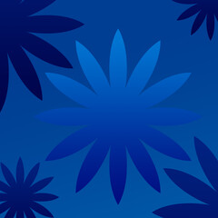Fototapeta premium Abstract blue color background with floral design