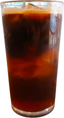 Glass of iced coffee isolated on transparent background