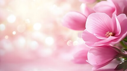 Fototapeta premium Soft Pink Flowers Blossom Close Up Macro Photography