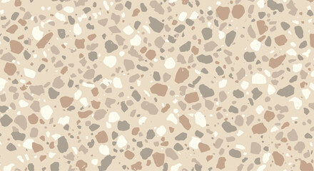 Elegant Terrazzo Texture Seamless Beige and Brown Stone Pattern