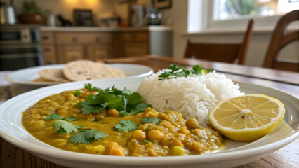 Delectable Thai chicken and vegetable rice bowl, a healthy and delicious gourmet meal