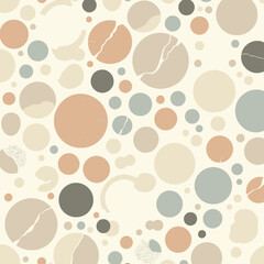 Abstract Beige, Gray, and Peach Circle Pattern Seamless Design