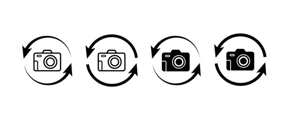 Camera switch icon. rotate camera icon. camera switch png and vector illustration on transparent background