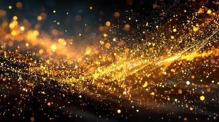 Fototapeta premium Abstract golden particles swirling