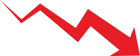 Red Downward Zigzag Arrow Icon
