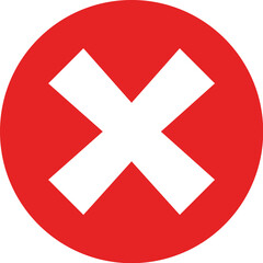 Fototapeta premium Red Circle with White cross X Mark Icon