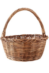 Fototapeta premium wicker basket isolated on white background
