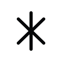 Abstract Black SixPointed Star with Rounded Ends on Transparent Background