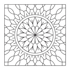 Fototapeta premium Mandala Coloring Pages For Adults, Black & White, Line Art, Illustration, Vector Art, Coloring Pages, Coloring Book