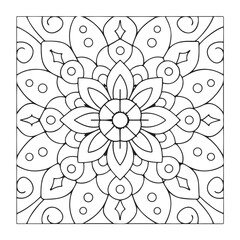 Mandala Coloring Pages For Adults, Black & White, Line Art, Illustration, Vector Art, Coloring Pages, Coloring Book