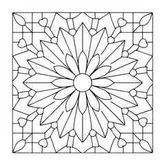 Mandala Coloring Pages For Adults, Black & White, Line Art, Illustration, Vector Art, Coloring Pages, Coloring Book