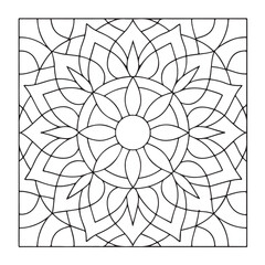 Mandala Coloring Pages For Adults, Black & White, Line Art, Illustration, Vector Art, Coloring Pages, Coloring Book