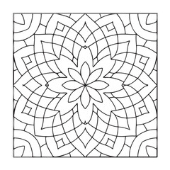 Obraz premium Mandala Coloring Pages For Adults, Black & White, Line Art, Illustration, Vector Art, Coloring Pages, Coloring Book