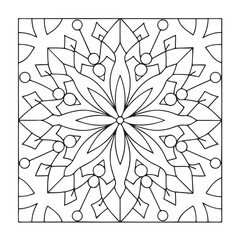 Obraz premium Mandala Coloring Pages For Adults, Black & White, Line Art, Illustration, Vector Art, Coloring Pages, Coloring Book