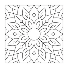 Mandala Coloring Pages For Adults, Black & White, Line Art, Illustration, Vector Art, Coloring Pages, Coloring Book