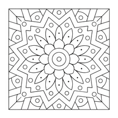 Mandala Coloring Pages For Adults, Black & White, Line Art, Illustration, Vector Art, Coloring Pages, Coloring Book