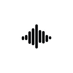 Obraz premium Abstract Waveform Equalizer, Black Silhouette on Transparent Background, Audio Spectrum