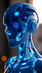 3d rendered illustration of a robot head