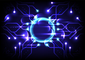 Futuristic blue background, blue light