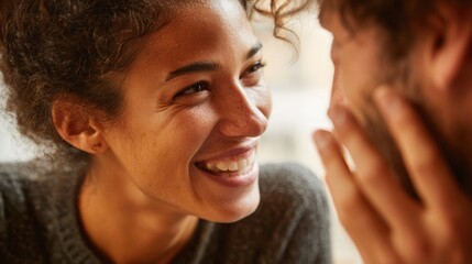 Fototapeta premium Interaction through speech and body language fosters closeness and shared understanding. 