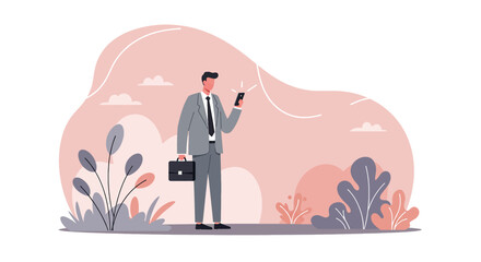 a man in a suit and tie holding a briefcase