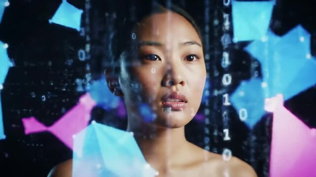 Person with digital background