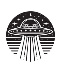 Ufo Alien Icon Vector Design on White Background.