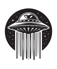 Ufo Alien Icon Vector Design on White Background.