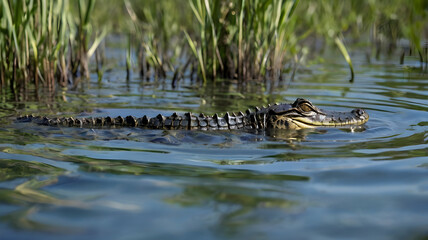 Obraz premium alligator in a pond