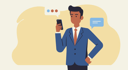 a man in a suit is holding a cell