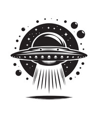 Ufo Alien Icon Vector Design on White Background.
